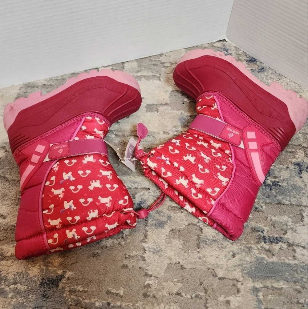 NWT Merence Unicorn Rainbow Pink Snow Boots. Kids size 2 or 33‎ eur.